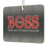 Die BOSS führt andere auf dem rustikalen Wald Autolufterfrischer (Links)