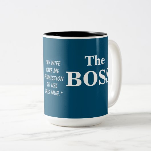 Die Boss Husband-Spaß-Tasse Zweifarbige Tasse (VorderseiteRechts)