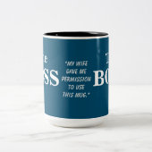 Die Boss Husband-Spaß-Tasse Zweifarbige Tasse (Mittel)