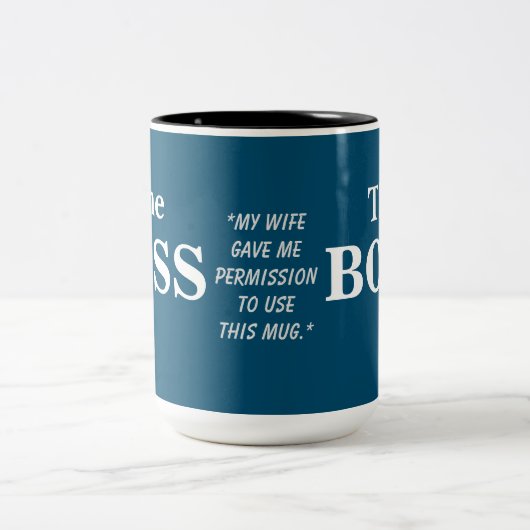 Die Boss Husband-Spaß-Tasse Zweifarbige Tasse (Mittel)
