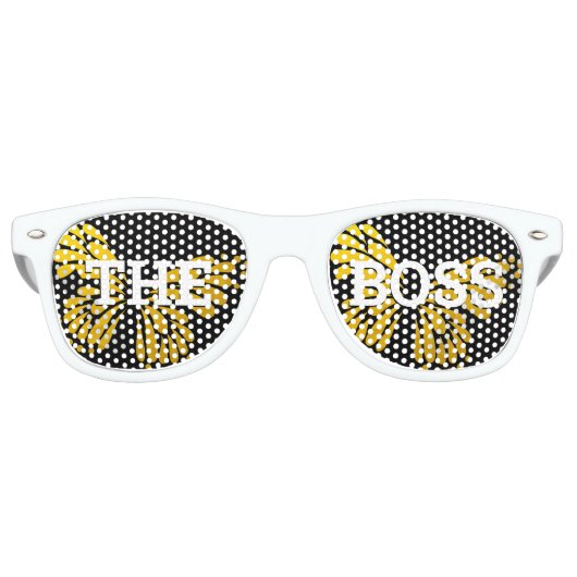 DIE BOSS Retro Shades / Fun Party Sonnenbrille (Vorderseite)
