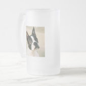 Die Boston-Blick-Boston-Terrier-Tasse Mattglas Bierglas (Vorderseite Links)