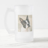 Die Boston-Blick-Boston-Terrier-Tasse Mattglas Bierglas (Links)