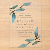 Die Botanische Bliss-Hochzeitskollektion Acryleinladungen (Vorderseite)