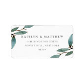 Die Botanische Bliss-Hochzeitskollektion Adressaufkleber (Vorne)