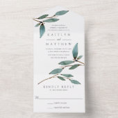 Die Botanische Bliss-Hochzeitskollektion All In One Einladung (Innen Boden)