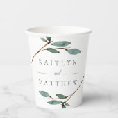 Die Botanische Bliss-Hochzeitskollektion Pappbecher (Vorderseite)