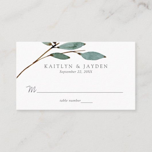 Die Botanische Bliss-Hochzeitskollektion Platzkarte (Vorderseite)