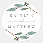 Die Botanische Bliss-Hochzeitskollektion Runder Aufkleber (Vorderseite)