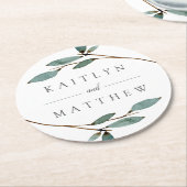 Die Botanische Bliss-Hochzeitskollektion Runder Pappuntersetzer (Angewinkelt)