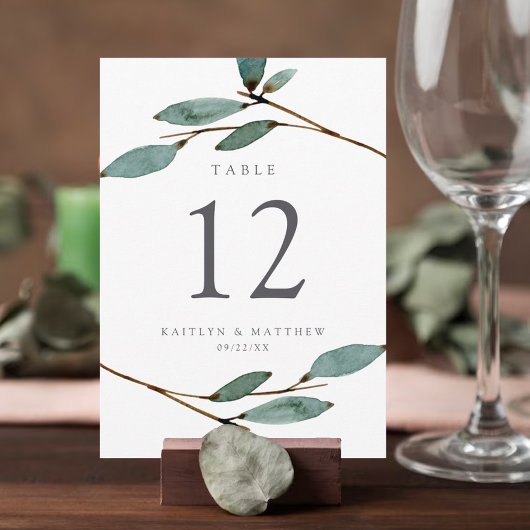 Die Botanische Bliss-Hochzeitskollektion Tischnummer