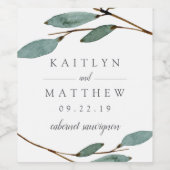 Die Botanische Bliss-Hochzeitskollektion Weinetikett (Einzelnes Label)