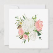 Die botanische Liebe von Pink White Floral ist in Einladung (Rückseite)