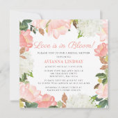 Die botanische Liebe von Pink White Floral ist in Einladung (Vorderseite)