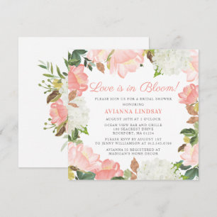 Die botanische Liebe von Pink White Floral ist in Einladung