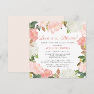 Die botanische Liebe von Pink White Floral ist in Einladung