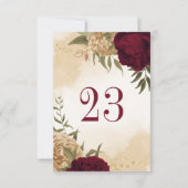 Die botanische Tischnummer Maroon-Beige (Rückseite)