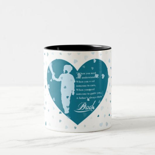 Die Botschaft eines glücklichen Vaters Zweifarbige Tasse (Mittel)