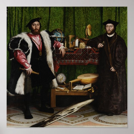 Die Botschafter - Hans Holbein der Jüngere - 1533 Poster (Vorne)