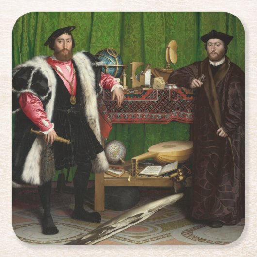Die Botschafter, Holbein die Jüngeren Rechteckiger Pappuntersetzer (Vorderseite)