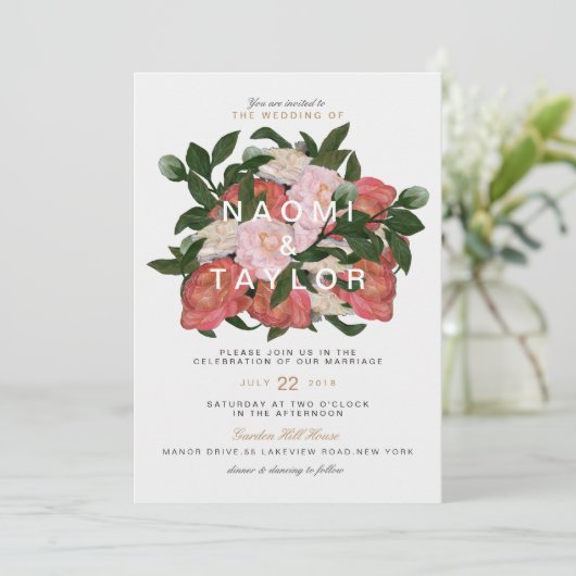 Die Bouquet Einladung (Stehend Vorderseite)