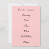 Die Bouquet werfen Einladung (Rückseite)