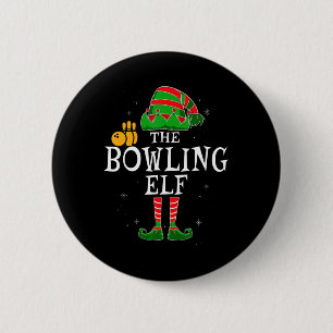 Die Bowling-Elf-Gruppe gleicht Weihnachtsbo Button