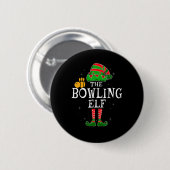 Die Bowling-Elf-Gruppe gleicht Weihnachtsbo Button (Vorne & Hinten)