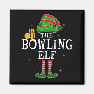 Die Bowling-Elf-Gruppe gleicht Weihnachtsbo Magnet