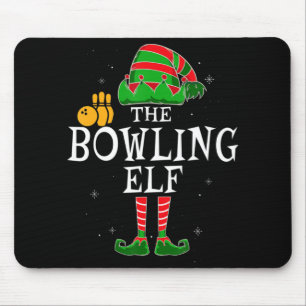 Die Bowling-Elf-Gruppe gleicht Weihnachtsbo Mousepad