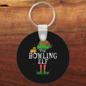 Die Bowling-Elf-Gruppe gleicht Weihnachtsbo Schlüsselanhänger (Vorderseite)