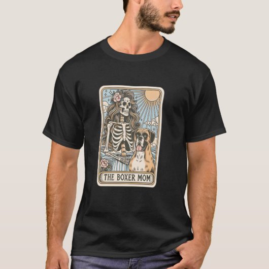 Die Boxer Mama Tarot Card, Halloween Skeleton Boxe T-Shirt (Vorderseite)