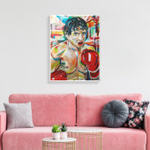 Die Boxermalerei von Alfred Fox Leinwanddruck (Insitu (Wohnzimmer))