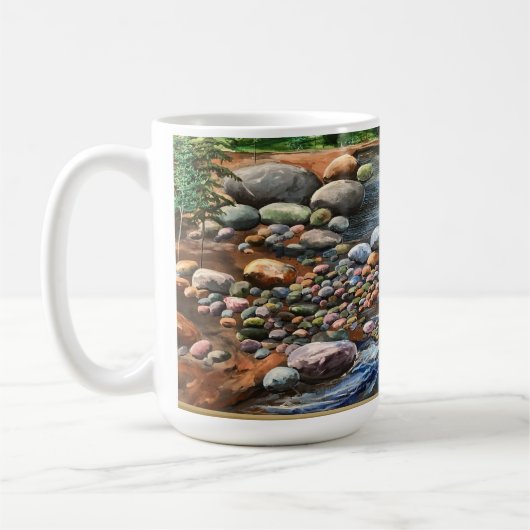 Die brachliegende, originelle, gemalte Kunst Kaffeetasse (Links)