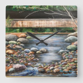 Die brachliegende, originelle, gemalte Kunst Quadratische Wanduhr (Vorderseite)