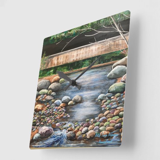 Die brachliegende, originelle, gemalte Kunst Quadratische Wanduhr (Winkel)