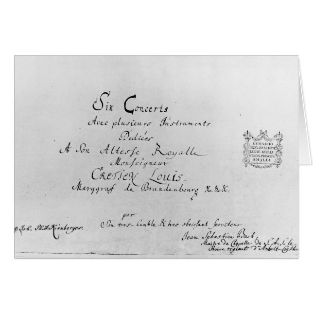 Die Brandenburg-Konzerte, 1721 (Vorderseite (Horizontal))