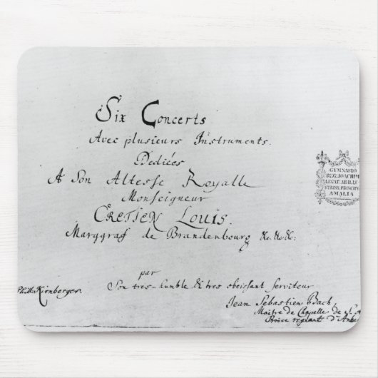 Die Brandenburg-Konzerte, 1721 Mousepad (Vorne)