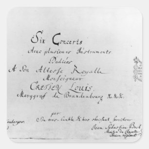Die Brandenburg-Konzerte, 1721 Quadratischer Aufkleber