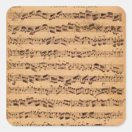 Die Brandenburger Konzerte, Nr. 5 D-Dur, 1721 Quadratischer Aufkleber (Vorderseite)