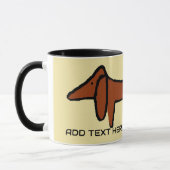 Die braune Dackel, Text hinzufügen Tasse (Links)