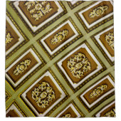 Die braune und grüne architektonische Decke Duschvorhang (Vorderseite)