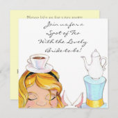 Die Braut Alice im Wunderland oder die Baby-Dusche Einladung (Vorne/Hinten)