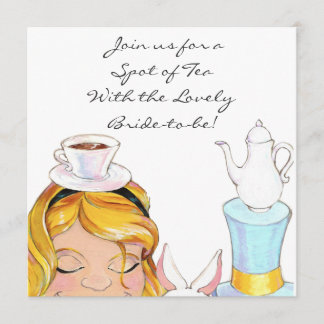 Die Braut Alice im Wunderland oder die Baby-Dusche Einladung