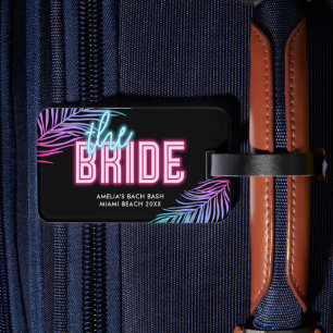 Die Braut Blau & Pink Tropical Bach Gepäckanhänger