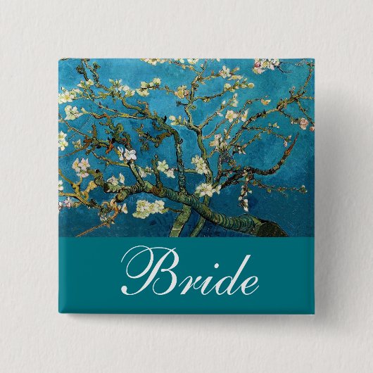 Die Braut/Bräutigam-Button blüht Mandelbaum Button (Vorderseite)