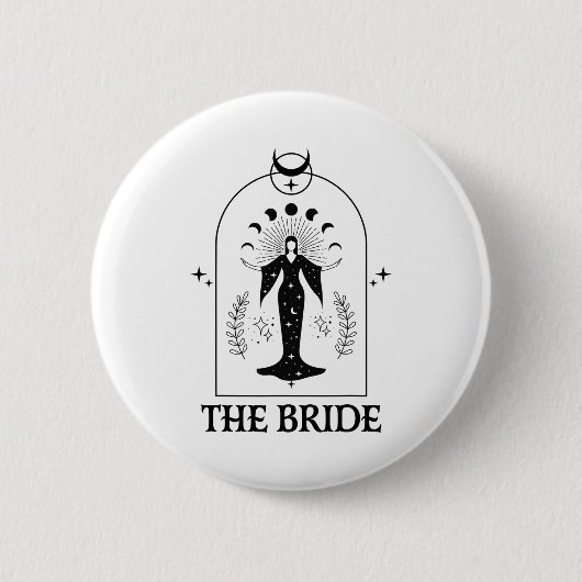 Die Braut Coven Gothic Witch Bachelorette Matching Button (Vorderseite)
