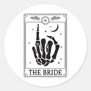 Die Braut Coven Skelett Hand Gothic Junggesellinne Runder Aufkleber