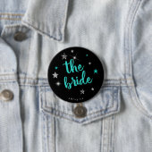 Die Braut Disco Junggesellinnenabschied Teal ID925 Button (Beispiel)