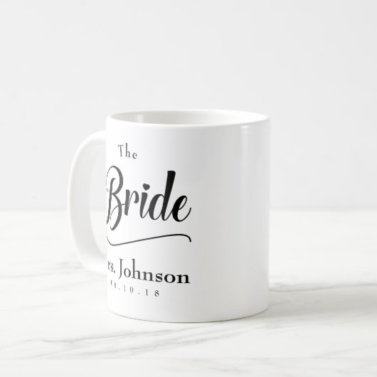 Die Braut-Frau Wedding Date Kaffeetasse (Vorderseite Links)